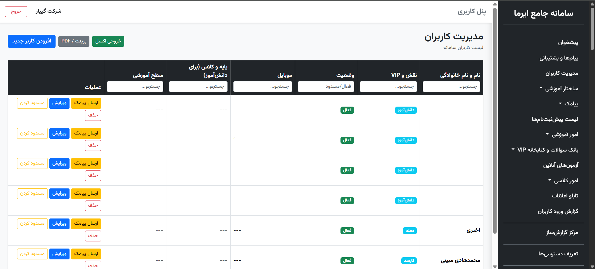 تصویر ۳ از محیط نرم‌افزار گپیار